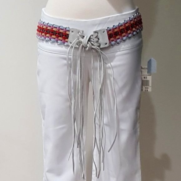 ?BOHO CHIC?Vintage 70s Bohemian Genuine Suede Fringe Belt main image 7